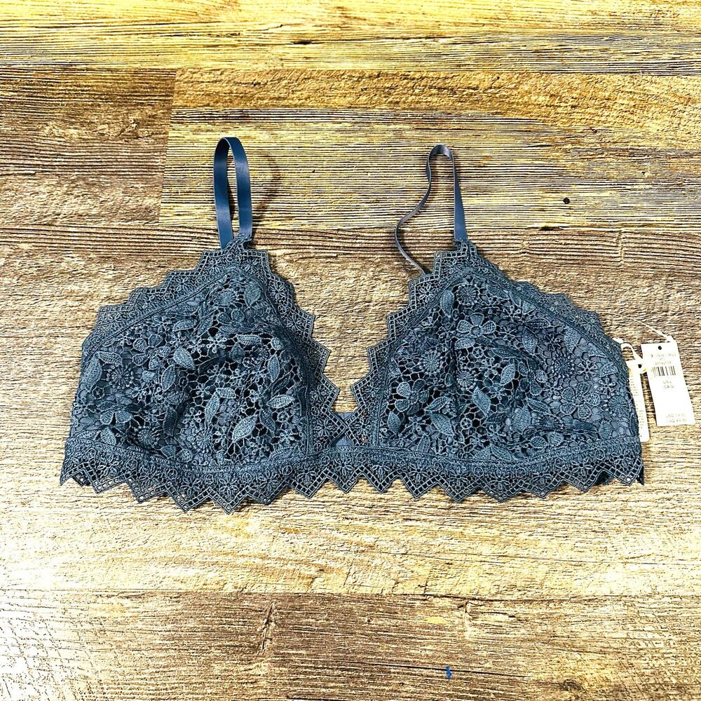 Aerie Blue Lace Bra Size Large